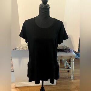 Caslon Women’s Black Short Sleeve Peplum Tee